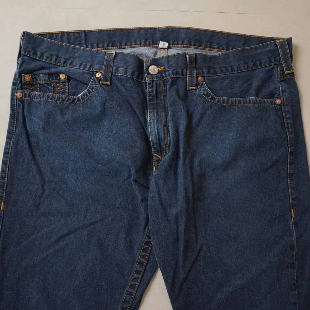 True Religion Straight Leg Jeans 46 Mens Dark Wash Blue World Tour Cotton Denim